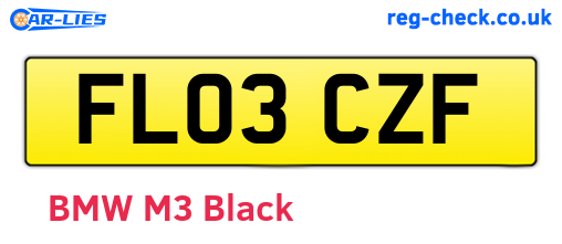 FL03CZF are the vehicle registration plates.