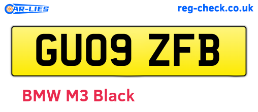 GU09ZFB are the vehicle registration plates.
