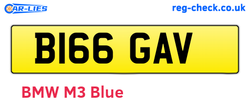 B166GAV are the vehicle registration plates.