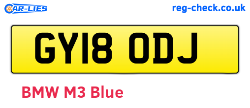 GY18ODJ are the vehicle registration plates.