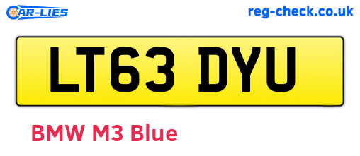 LT63DYU are the vehicle registration plates.