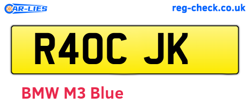 R40CJK are the vehicle registration plates.