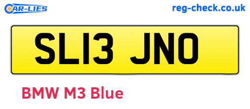 SL13JNO are the vehicle registration plates.