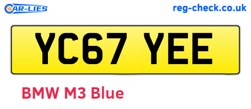 YC67YEE are the vehicle registration plates.