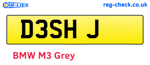 D3SHJ are the vehicle registration plates.