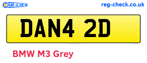 DAN42D are the vehicle registration plates.