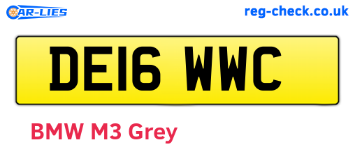 DE16WWC are the vehicle registration plates.