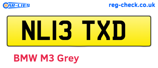NL13TXD are the vehicle registration plates.