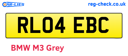 RL04EBC are the vehicle registration plates.