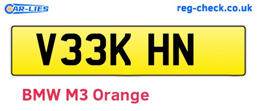 V33KHN are the vehicle registration plates.