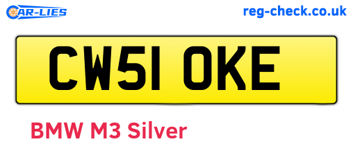 CW51OKE are the vehicle registration plates.