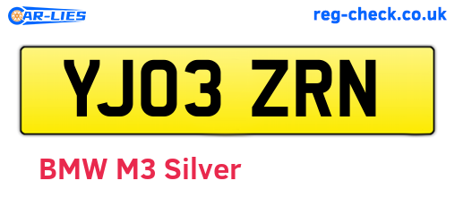 YJ03ZRN are the vehicle registration plates.
