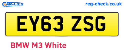 EY63ZSG are the vehicle registration plates.