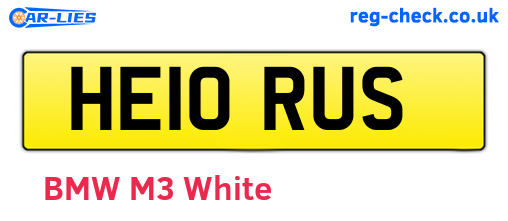 HE10RUS are the vehicle registration plates.