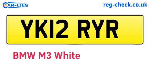 YK12RYR are the vehicle registration plates.