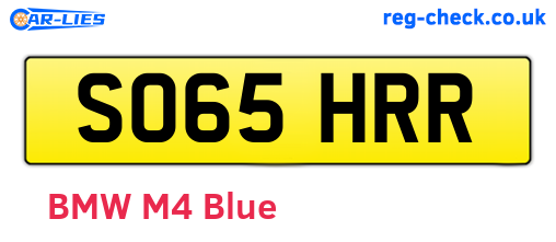 SO65HRR are the vehicle registration plates.