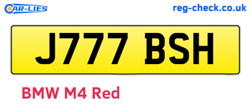 J777BSH are the vehicle registration plates.