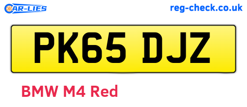 PK65DJZ are the vehicle registration plates.