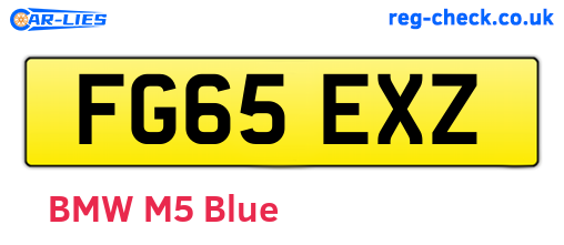 FG65EXZ are the vehicle registration plates.