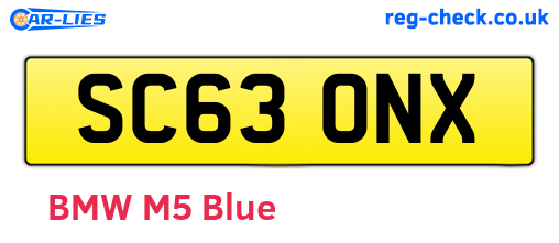 SC63ONX are the vehicle registration plates.