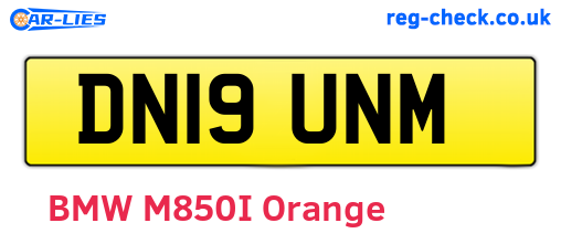 DN19UNM are the vehicle registration plates.
