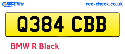 Q384CBB are the vehicle registration plates.
