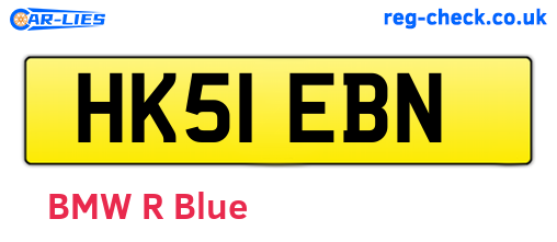 HK51EBN are the vehicle registration plates.