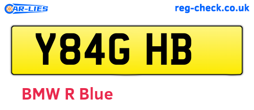 Y84GHB are the vehicle registration plates.