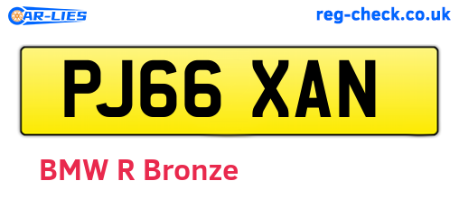 PJ66XAN are the vehicle registration plates.