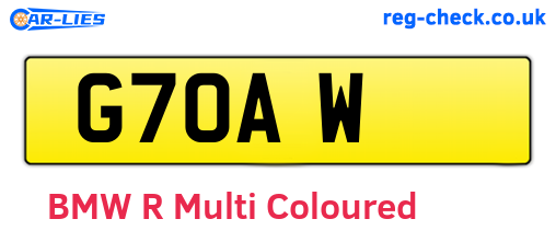 G7OAW are the vehicle registration plates.