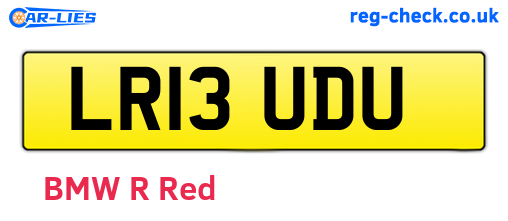 LR13UDU are the vehicle registration plates.