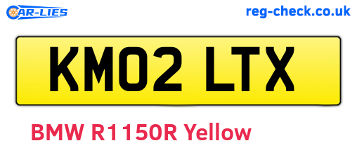 KM02LTX are the vehicle registration plates.