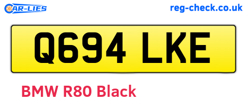 Q694LKE are the vehicle registration plates.