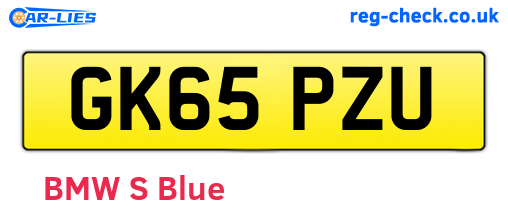 GK65PZU are the vehicle registration plates.