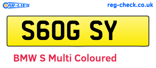 S60GSY are the vehicle registration plates.