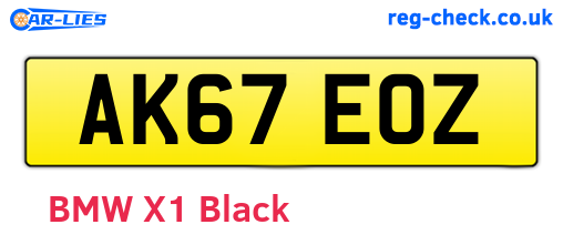 AK67EOZ are the vehicle registration plates.
