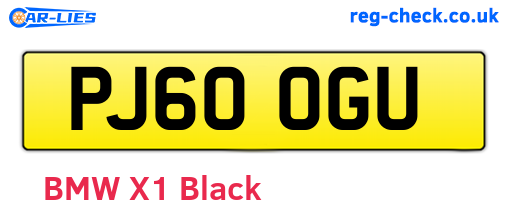 PJ60OGU are the vehicle registration plates.