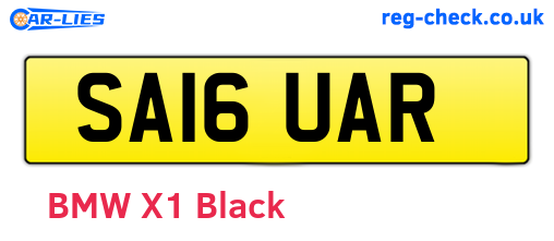 SA16UAR are the vehicle registration plates.
