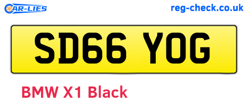 SD66YOG are the vehicle registration plates.