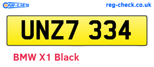 UNZ7334 are the vehicle registration plates.