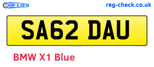 SA62DAU are the vehicle registration plates.