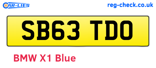 SB63TDO are the vehicle registration plates.
