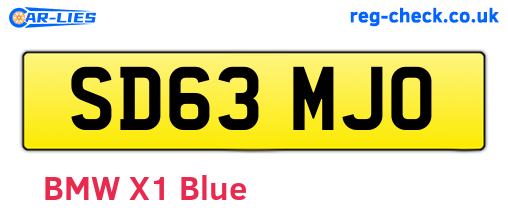 SD63MJO are the vehicle registration plates.