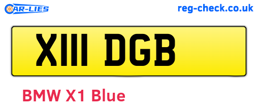 X111DGB are the vehicle registration plates.