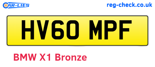 HV60MPF are the vehicle registration plates.