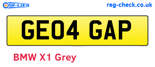 GE04GAP are the vehicle registration plates.