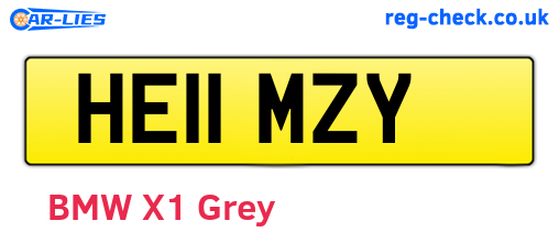 HE11MZY are the vehicle registration plates.