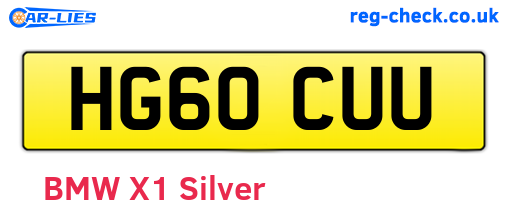 HG60CUU are the vehicle registration plates.
