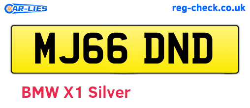 MJ66DND are the vehicle registration plates.