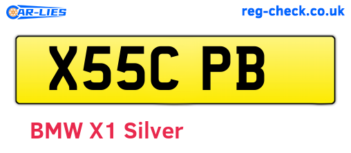 X55CPB are the vehicle registration plates.